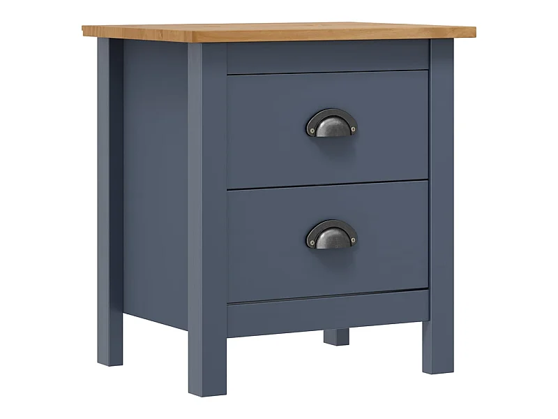 Table de chevet Hill Range Gris 46x35x49,5 Bois de pin solide