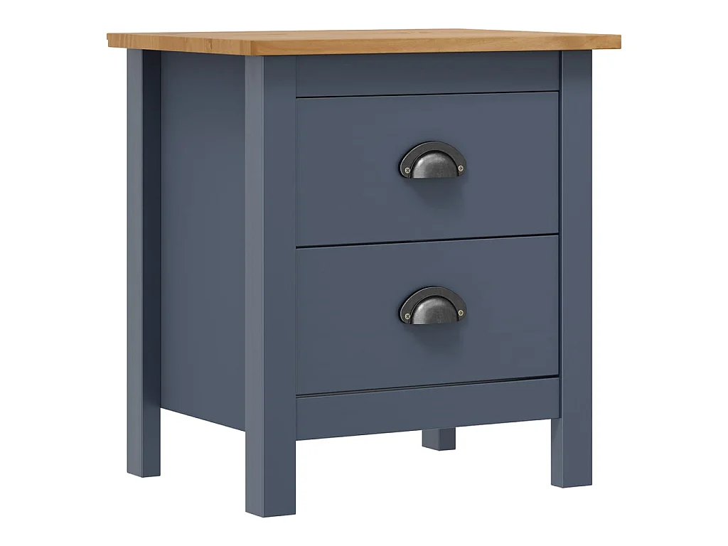 Table de chevet Hill Range Gris 46x35x49,5 Bois de pin solide