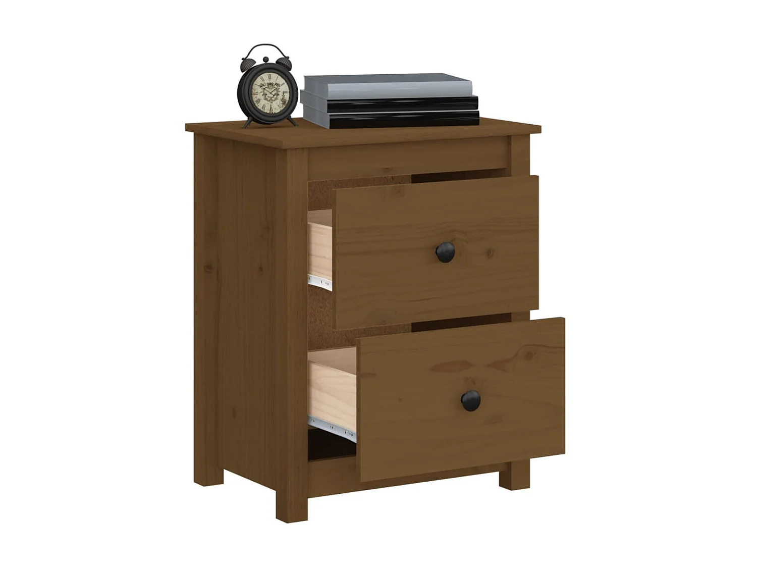 Tables de chevet 2pcs Marron miel 50x35x61,5 Bois pin massif