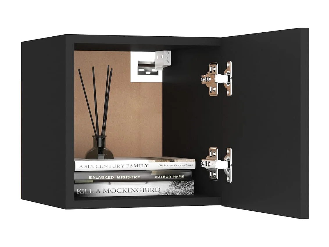 Table de chevet suspendu Noir 30,5x30x30