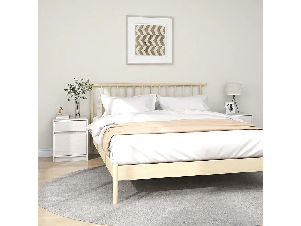 Tables de chevet 2 pcs Blanc 40x31x50 Bois de pin massif