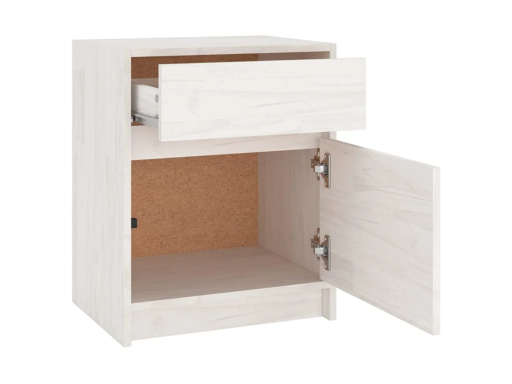 Tables de chevet 2 pcs Blanc 40x31x50 Bois de pin massif