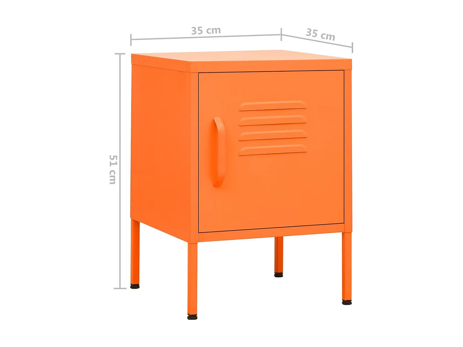 Table de chevet Orange 35x35x51 Acier 2