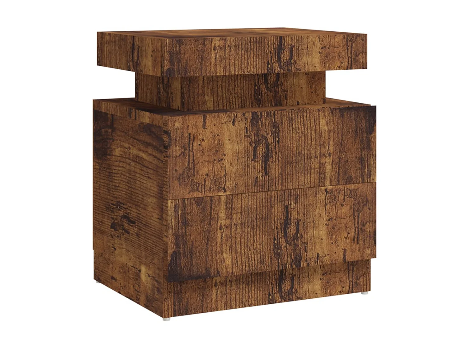 Table de chevet chêne fumé 45x35x52