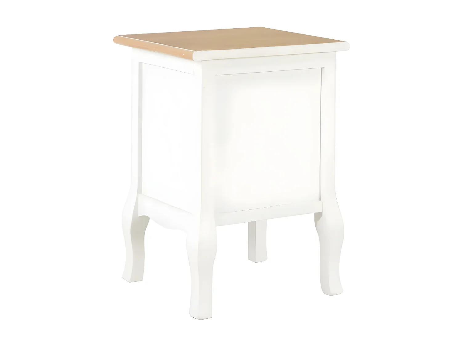 Table de chevet 2 tiroirs bois clair et blanc Naomie - Lot de 2