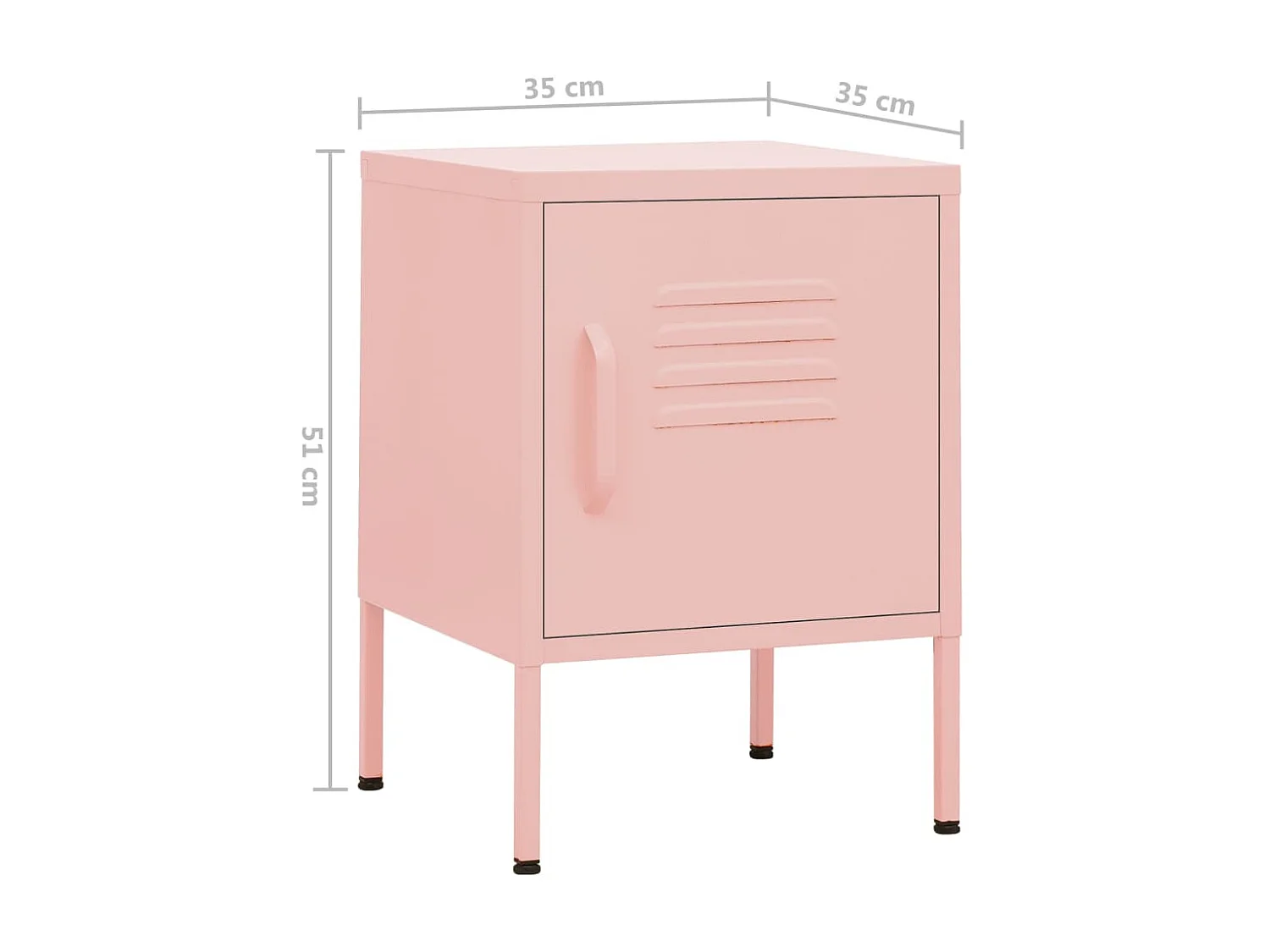 Table de chevet Rose 35x35x51 Acier