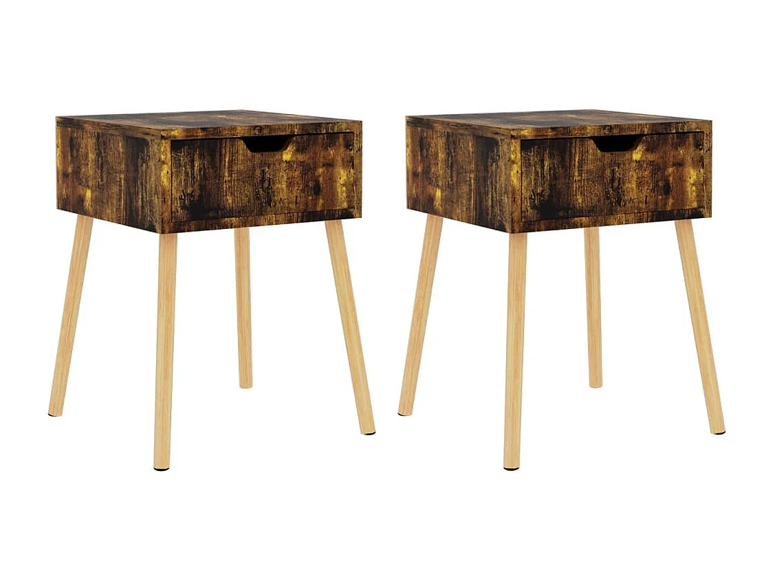Tables de chevet 2 pcs Chêne fumé 40x40x56