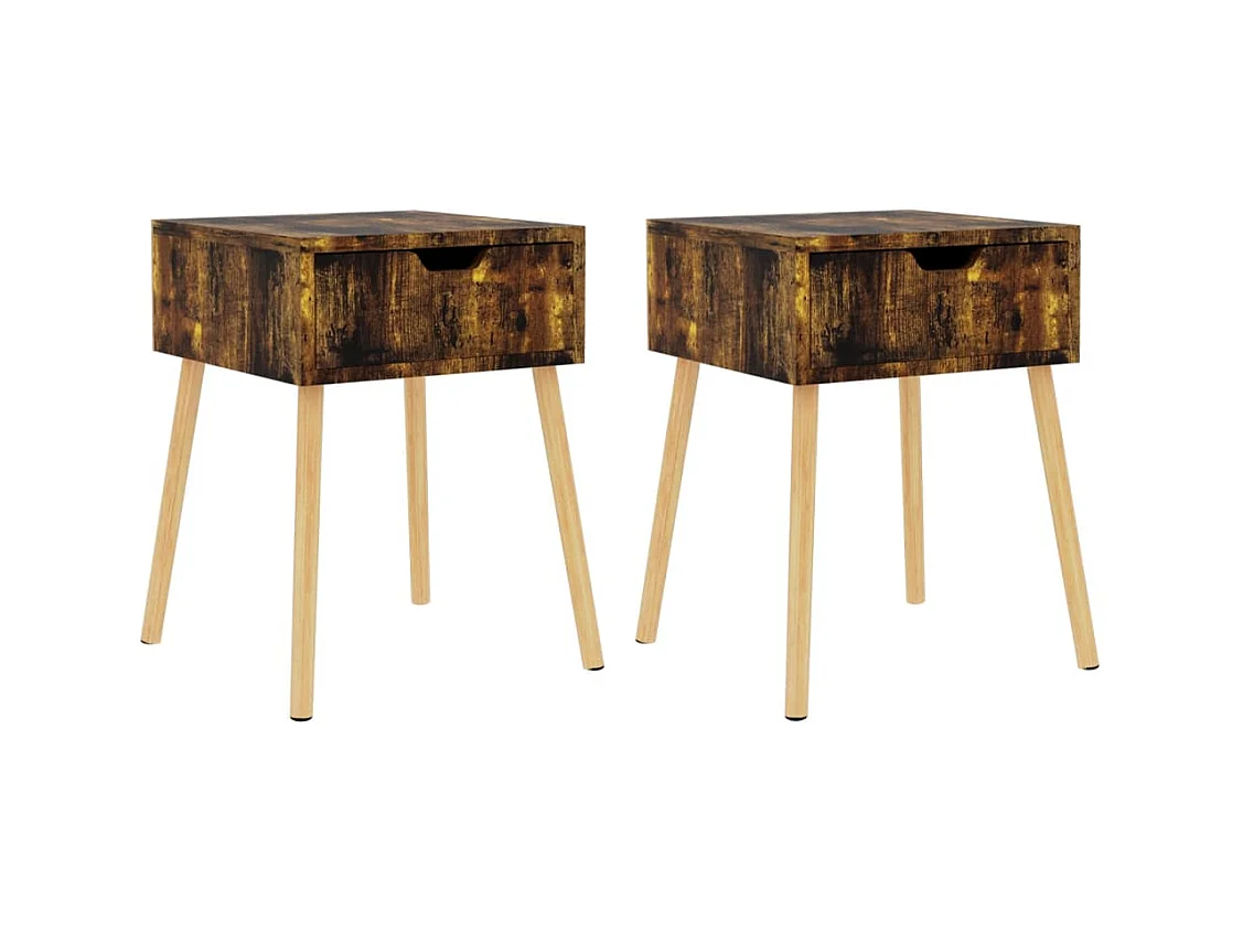 Tables de chevet 2 pcs Chêne fumé 40x40x56
