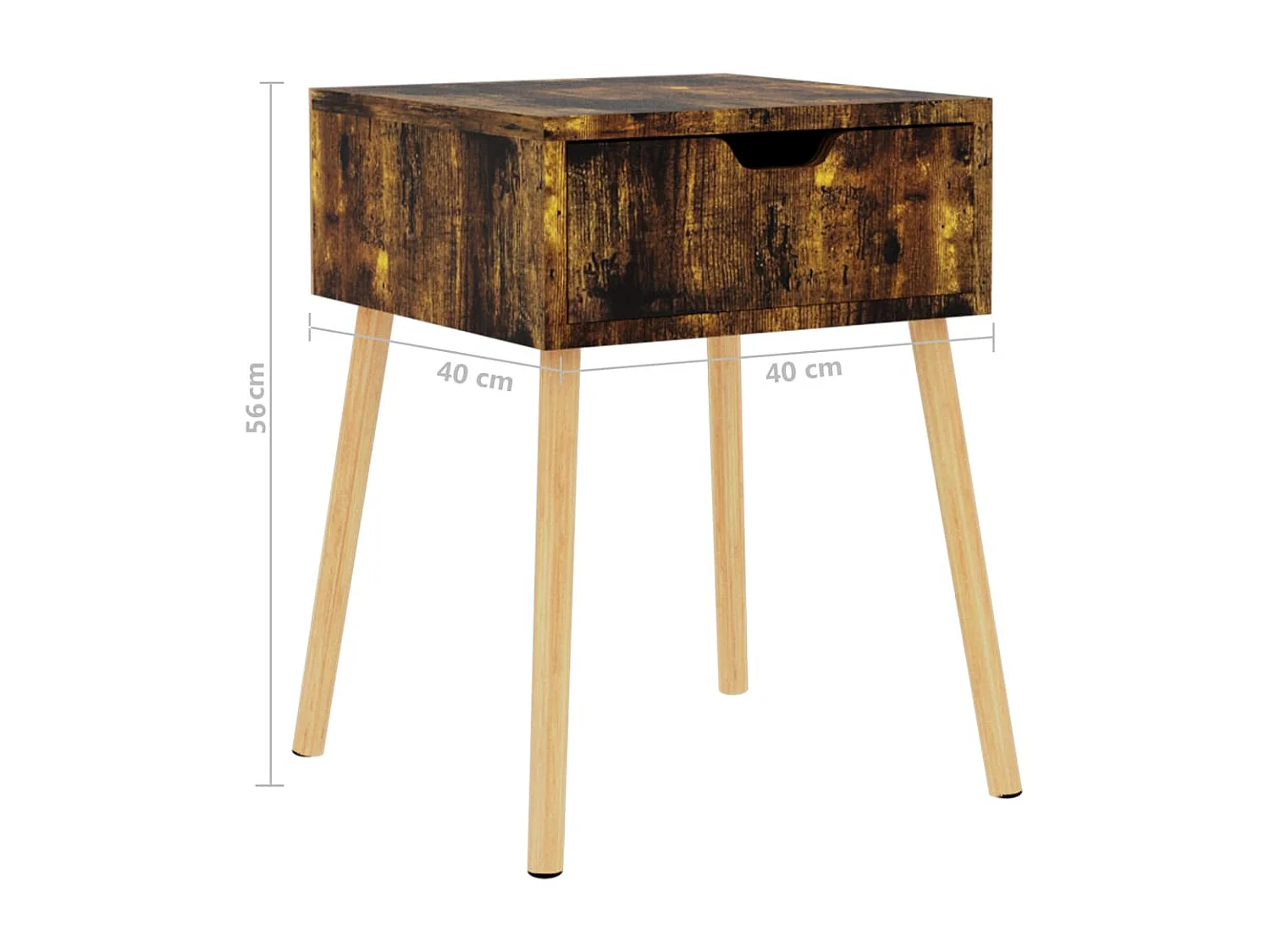 Tables de chevet 2 pcs Chêne fumé 40x40x56