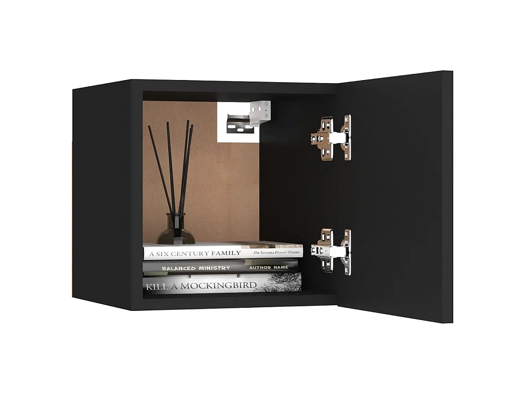 Tables de chevet suspendu 2 pcs Noir 30,5x30x30