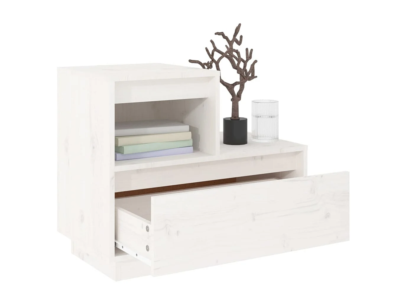 Tables de chevet 2 pcs Blanc 60x34x51 Bois de pin solide