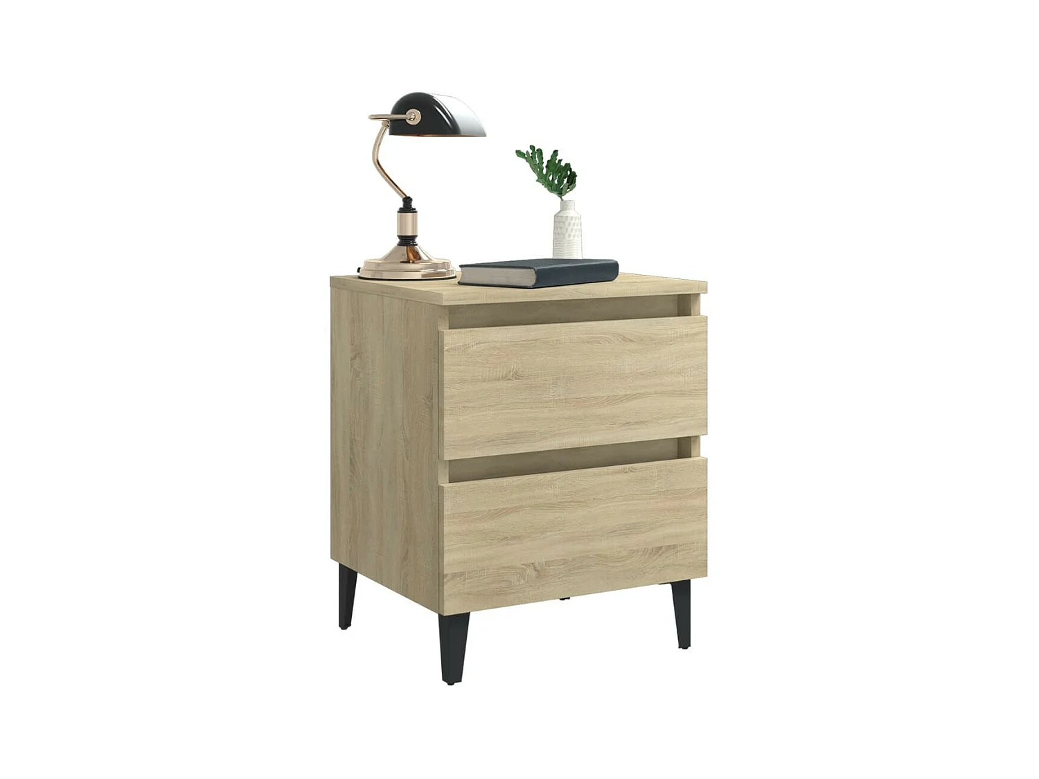 Nachtkastjes 2 st 40x35x50 cm spaanplaat sonoma eikenkleurig