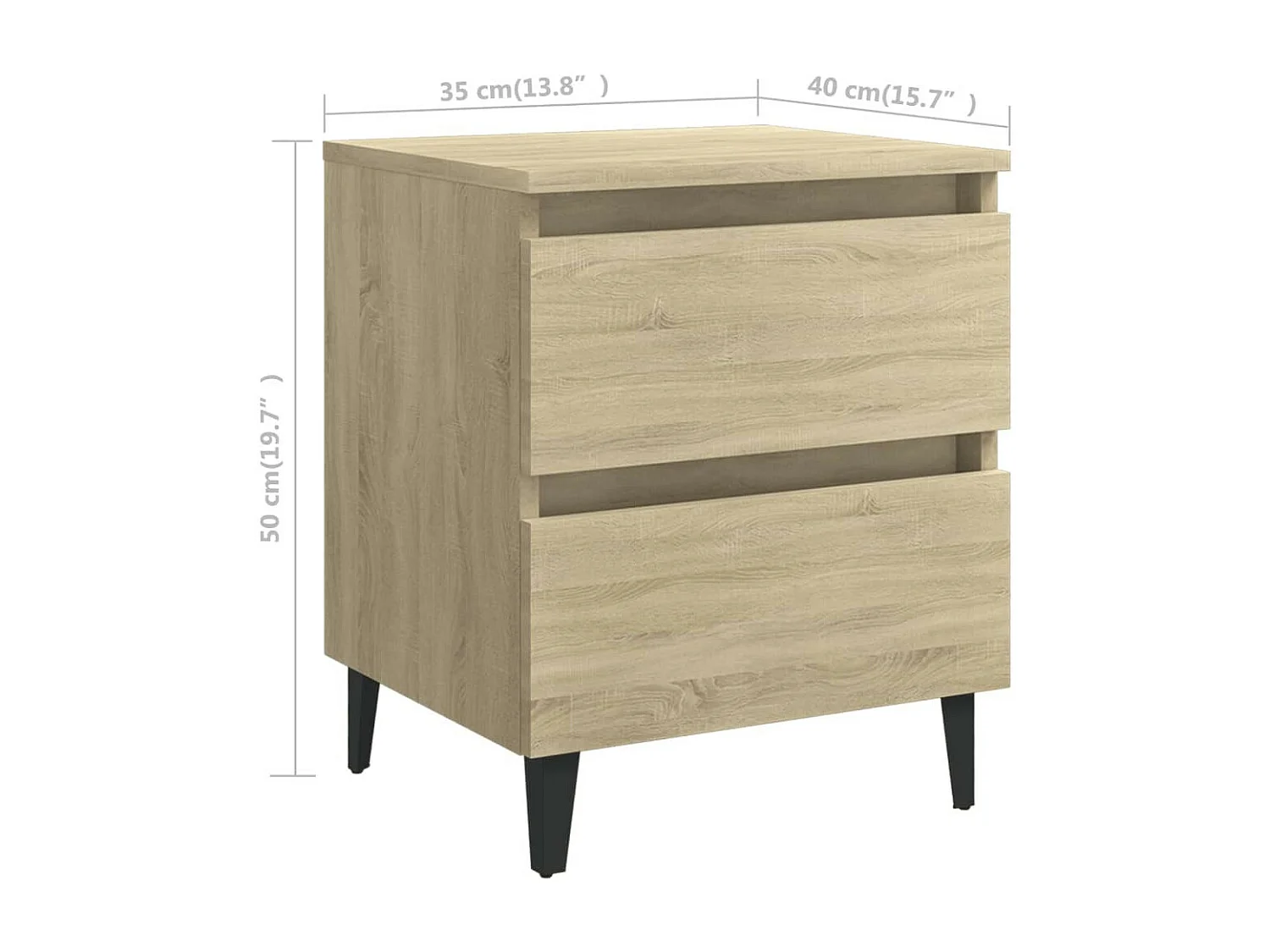 Tables de chevet 2 pcs Chêne sonoma 40x35x50