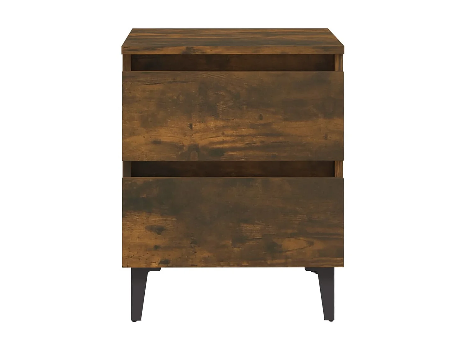 Table de chevet avec pieds en métal Chêne fumé 40x35x50