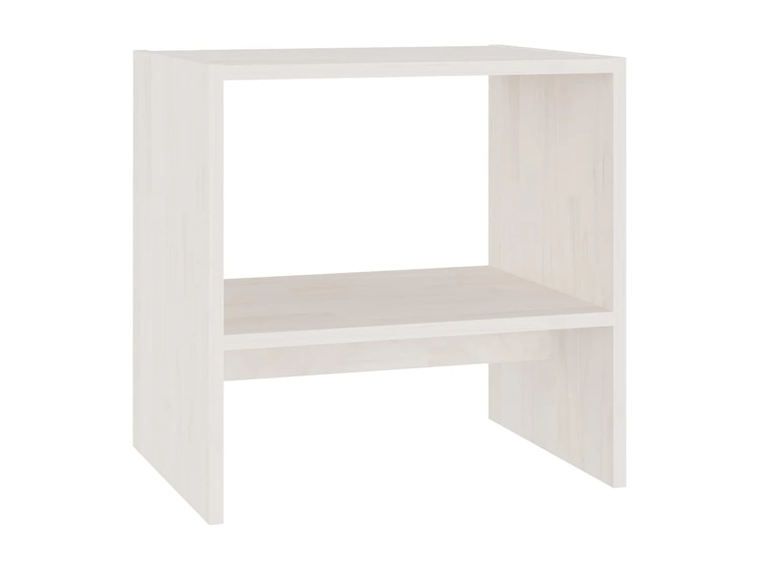 Table de chevet Blanc 40x30,5x40 Bois de pin massif 2