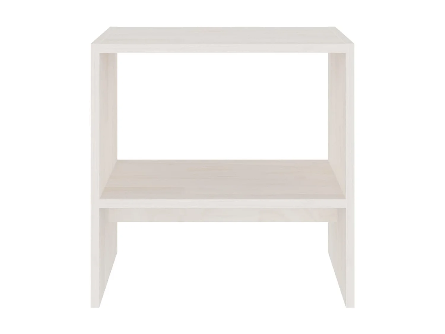 Table de chevet Blanc 40x30,5x40 Bois de pin massif 2