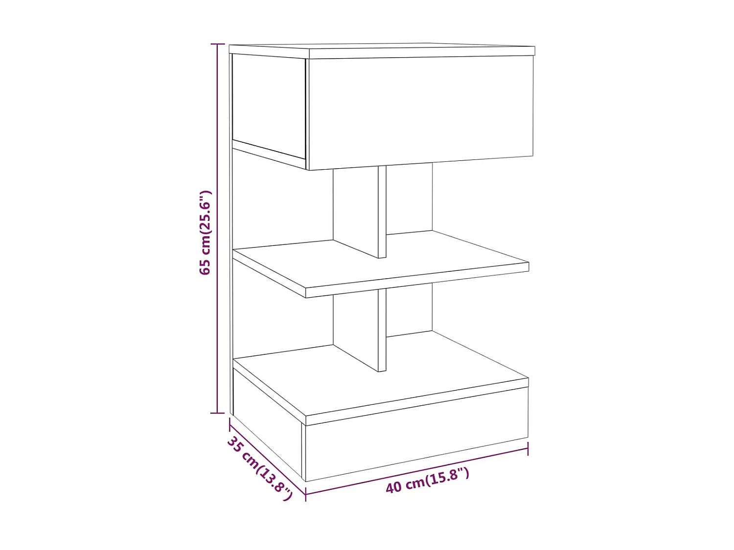 Table de chevet Chêne marron 40x35x65 Bois d'ingénierie
