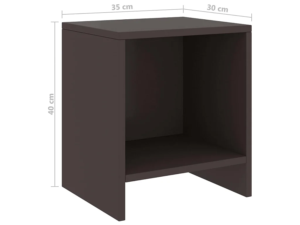 Tables de chevet 2 pcs Marron foncé 35x30x40 Bois de pin 2