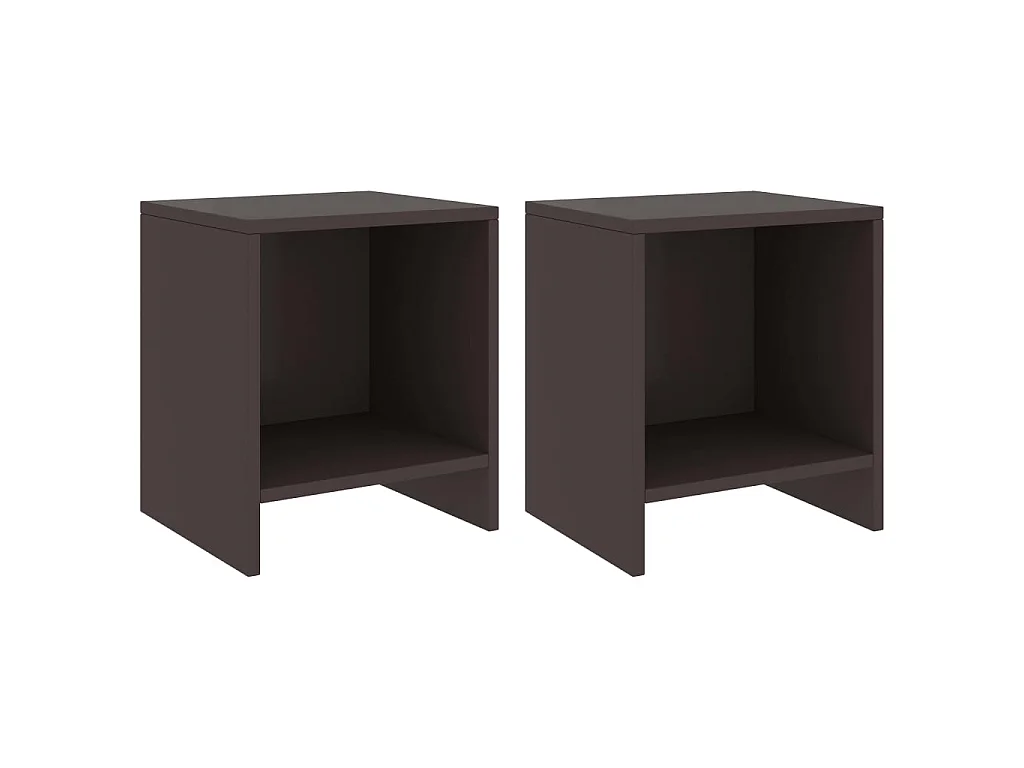 Tables de chevet 2 pcs Marron foncé 35x30x40 Bois de pin 2