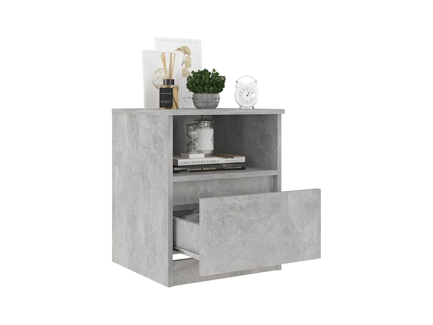 Tables de chevet 2 pcs Gris béton 40x40x50 2