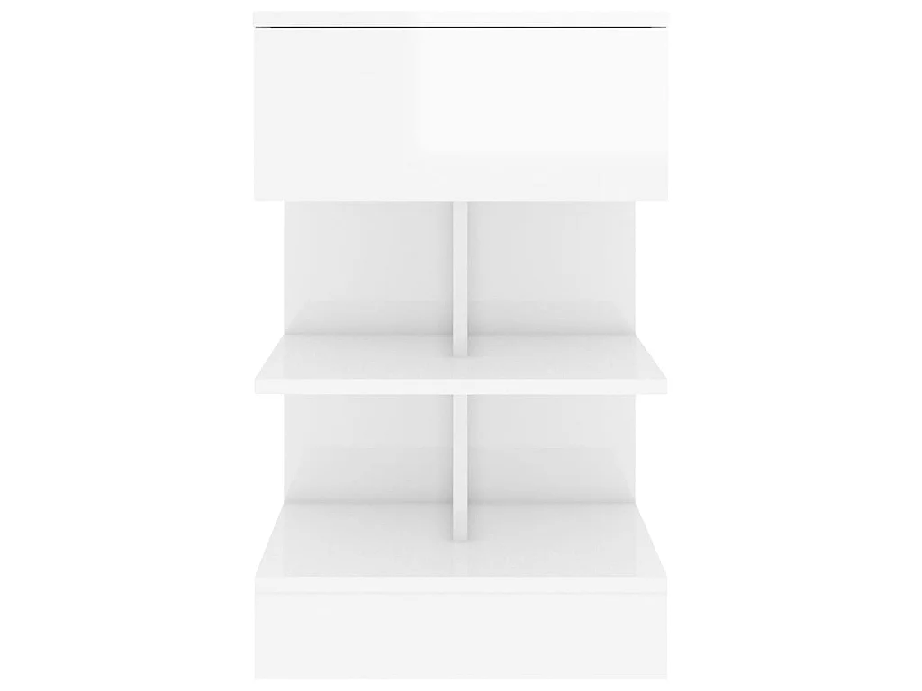 Tables de chevet 2 pcs Blanc brillant 40x35x65