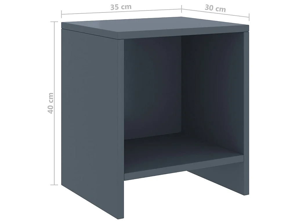 Table de chevet Gris clair 35x30x40 Bois de pin massif