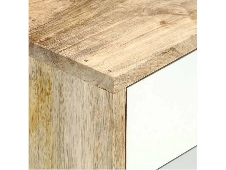 Table de chevet 2 tiroirs manguier massif clair Mbila