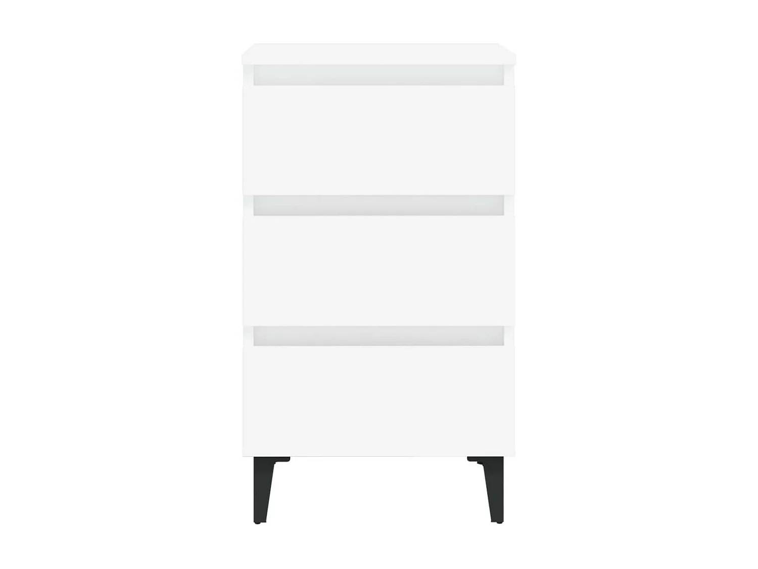 Table de chevet avec pieds en métal Blanc 40x35x69