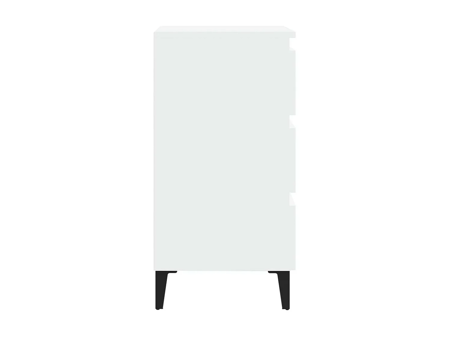 Table de chevet avec pieds en métal Blanc 40x35x69