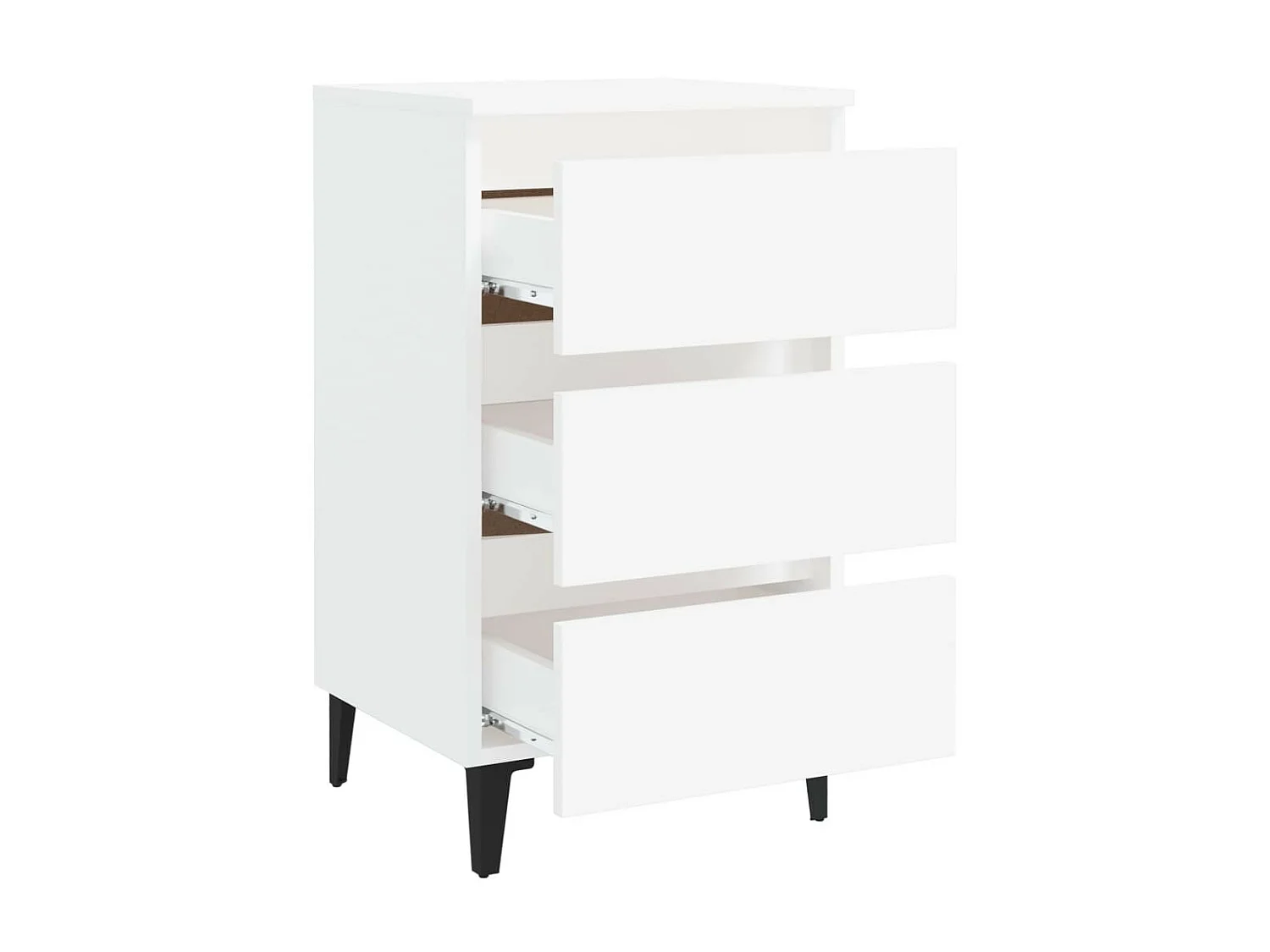 Table de chevet avec pieds en métal Blanc 40x35x69