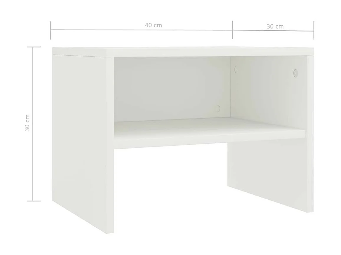 Table de chevet Blanc 40 x 30x30 2