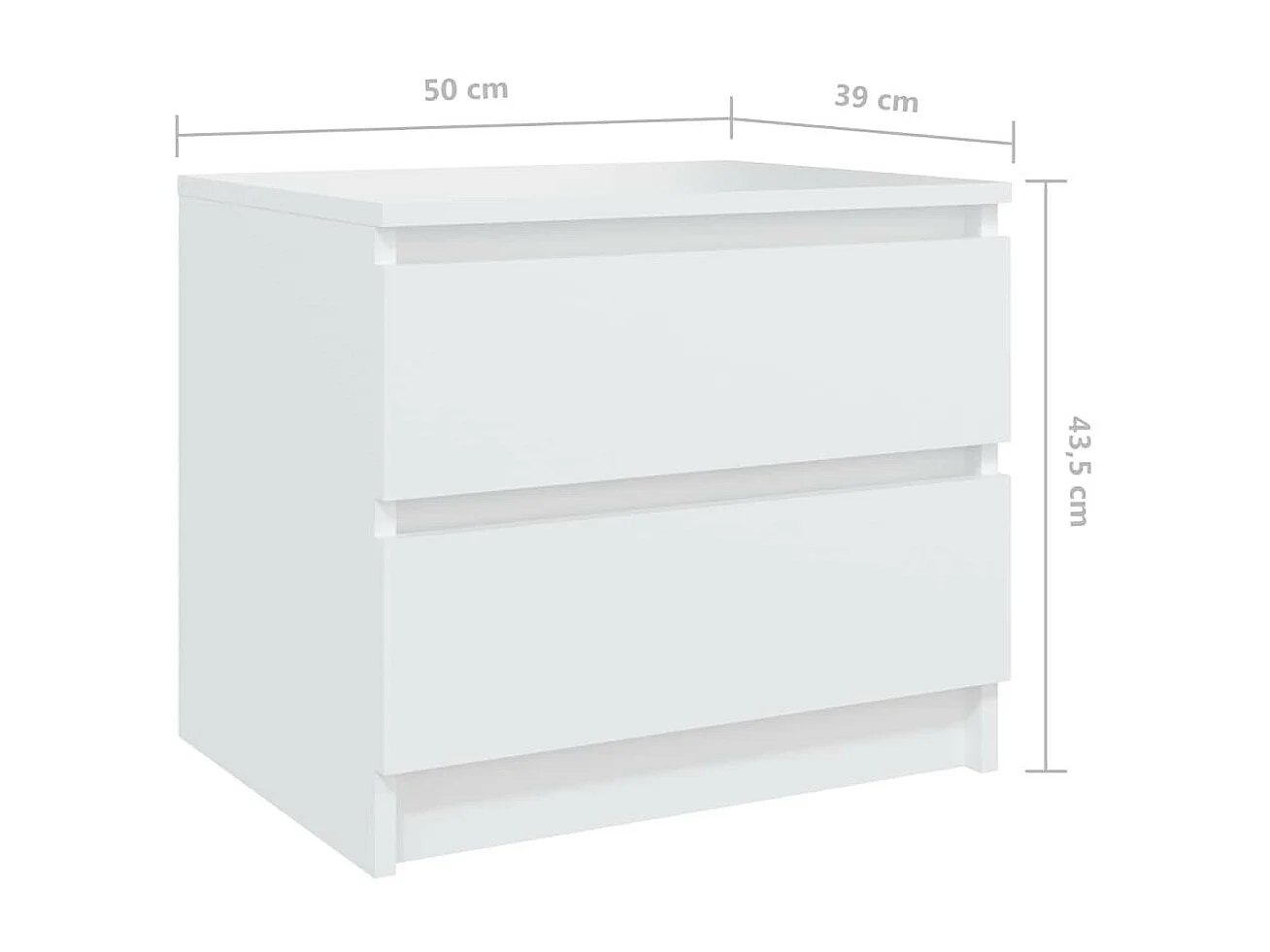 Table de chevet Blanc 50x39x43,5