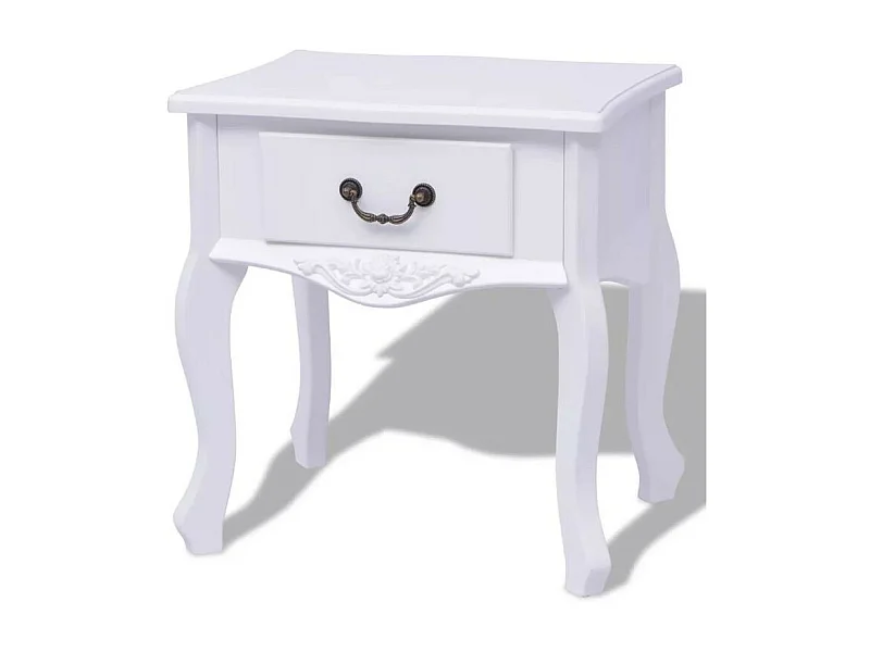 Table de chevet 1 tiroir bois blanc Chicco - Lot de 2