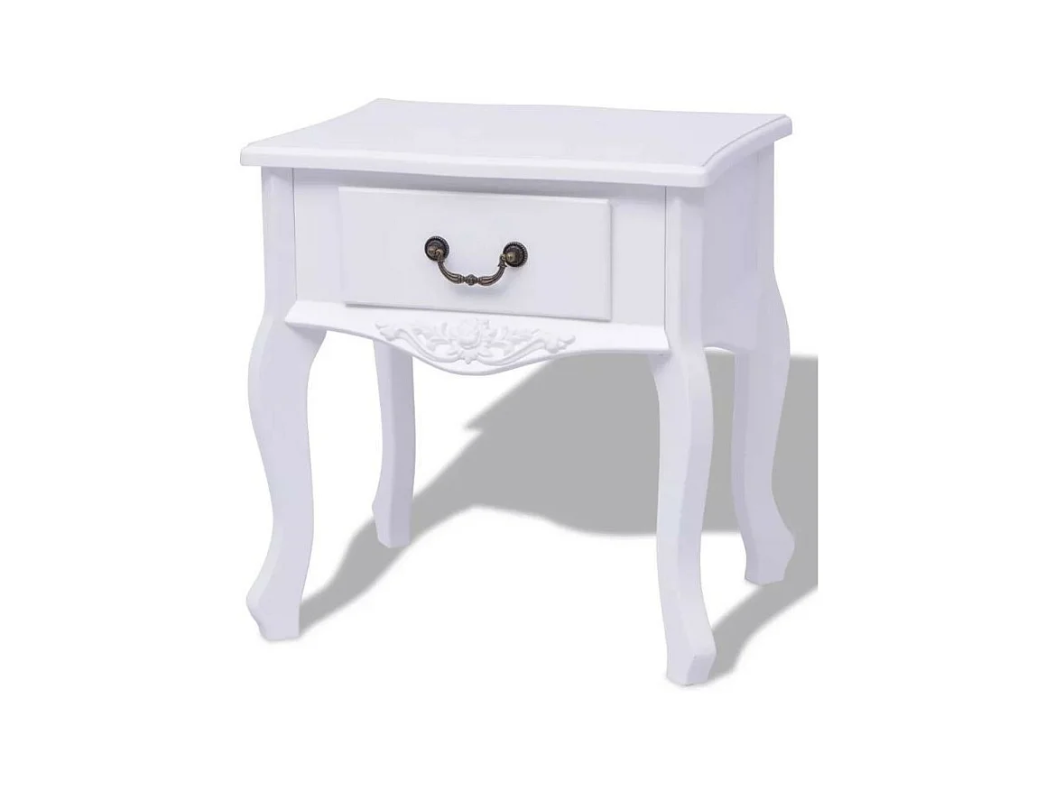 Table de chevet 1 tiroir bois blanc Chicco - Lot de 2