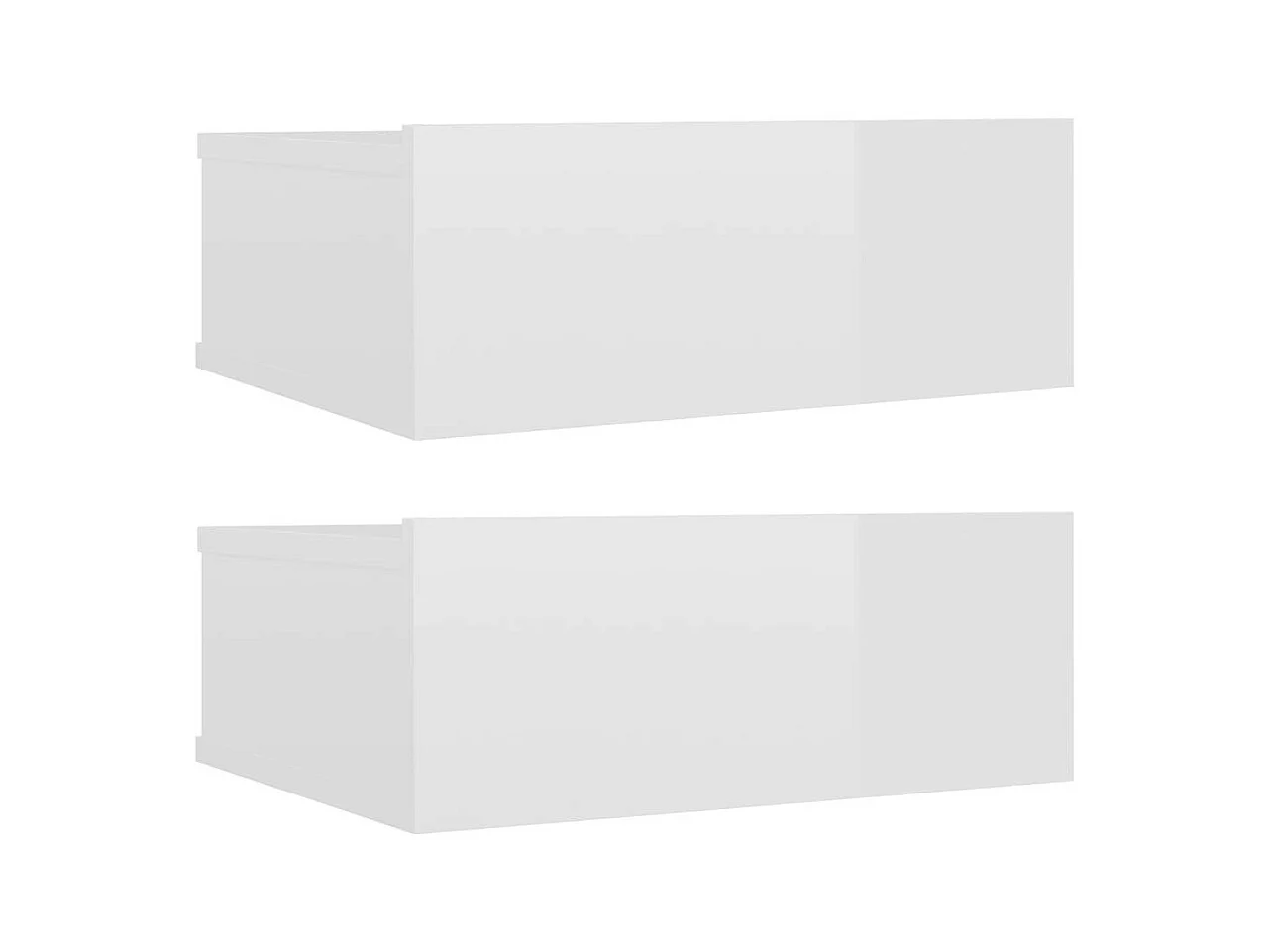 Tables de chevet flottantes 2 pcs Blanc brillant 40x30x15