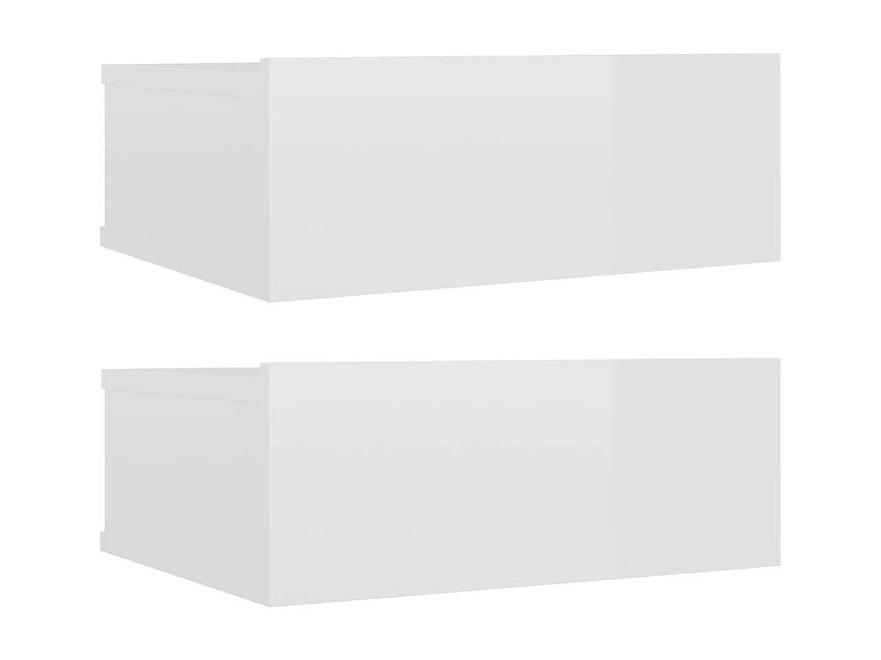 Tables de chevet flottantes 2 pcs Blanc brillant 40x30x15