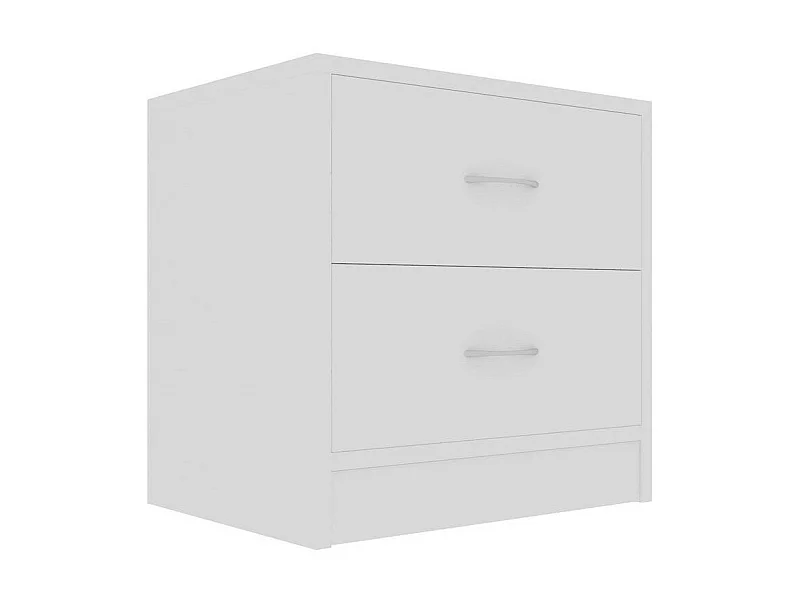 Table de chevet 2 tiroirs bois blanc Romma - Lot de 2