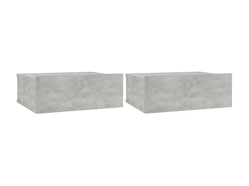 Tables de chevet flottantes 2 pcs Gris béton 40x30x15