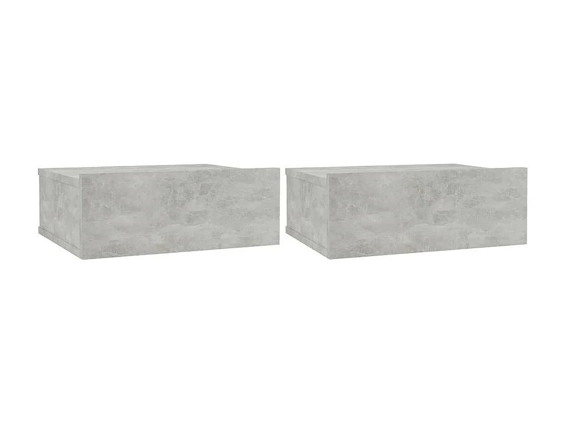 Tables de chevet flottantes 2 pcs Gris béton 40x30x15