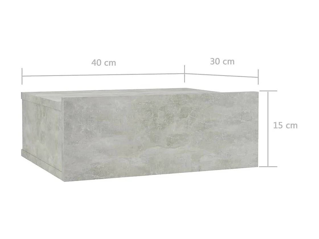 Tables de chevet flottantes 2 pcs Gris béton 40x30x15