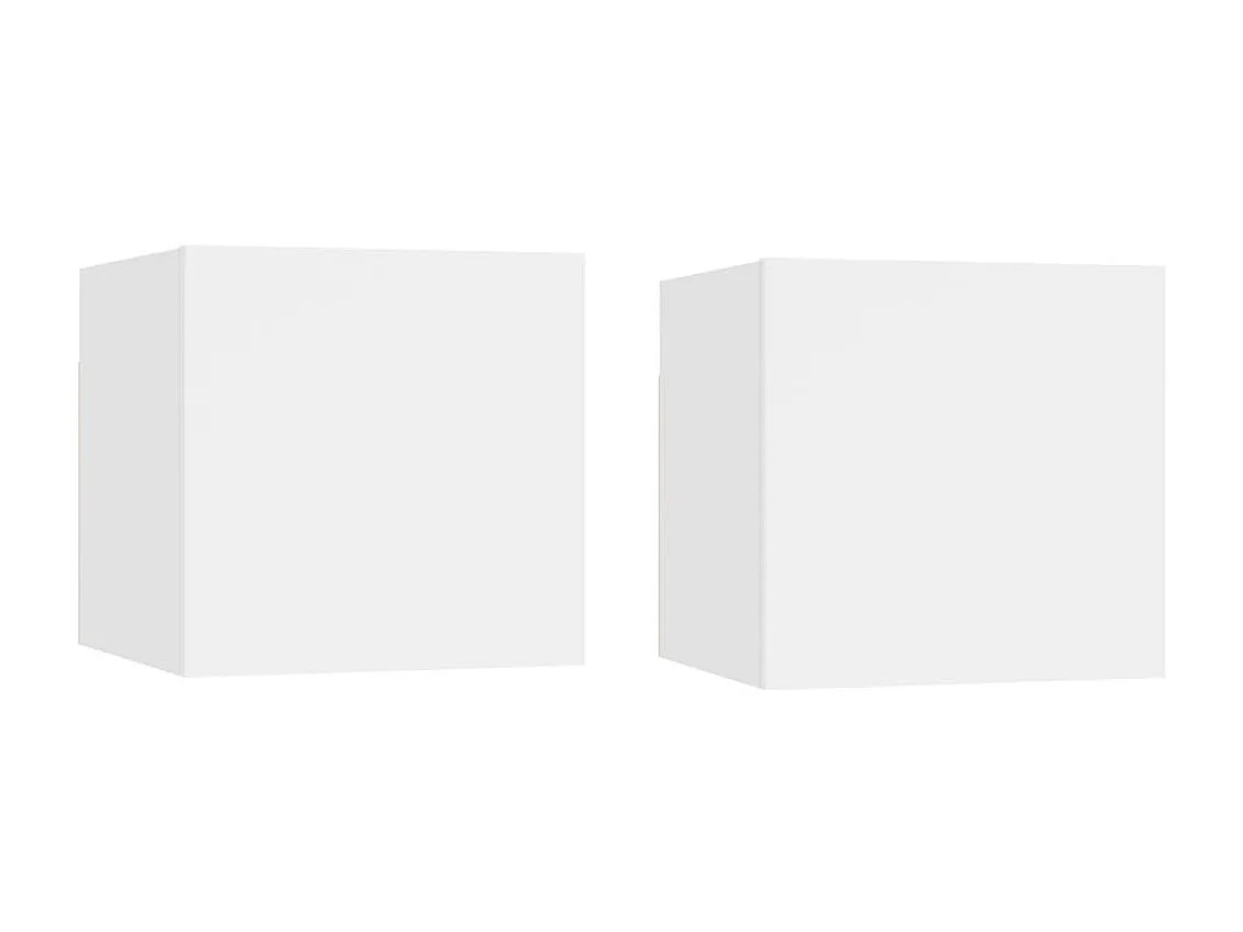 Tables de chevet suspendu 2 pcs Blanc 30,5x30x30