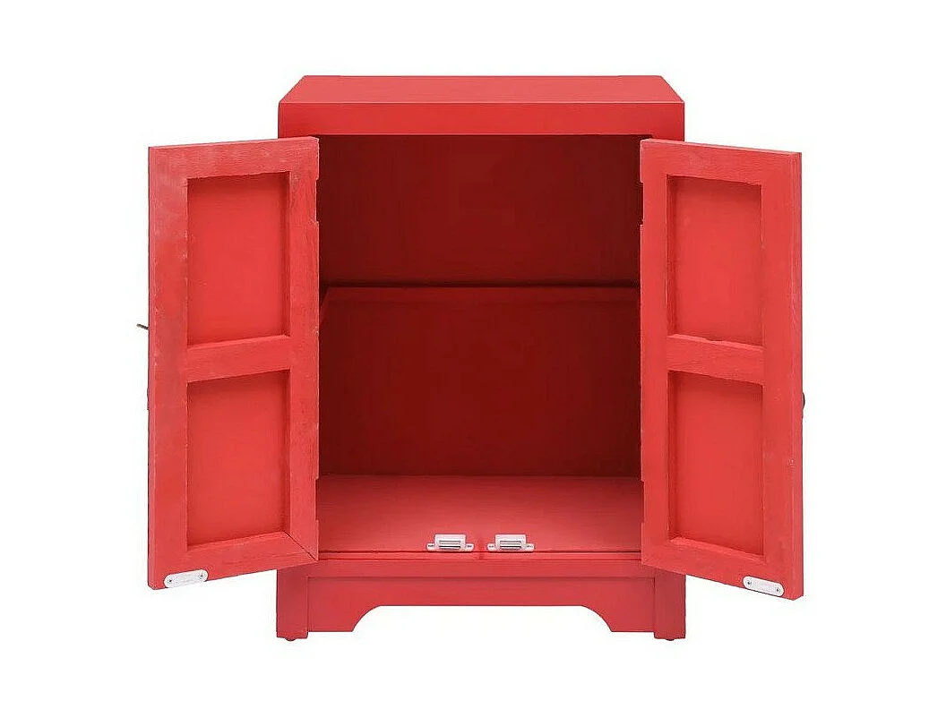 Table de chevet 2 portes paulownia massif rouge Firae