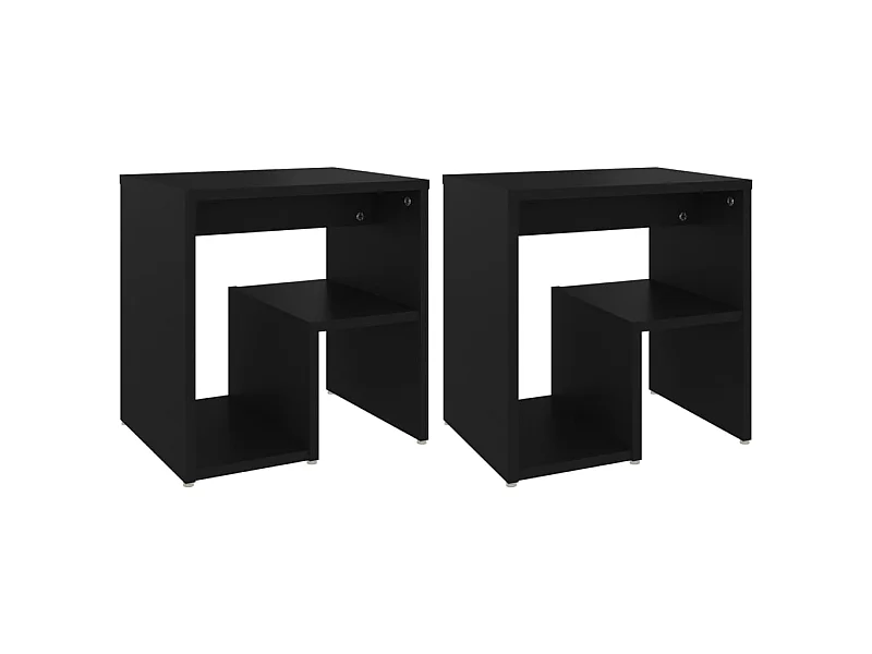 Tables de chevet 2 pcs Noir 40x30x40