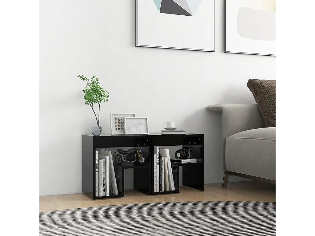 Tables de chevet 2 pcs Noir 40x30x40