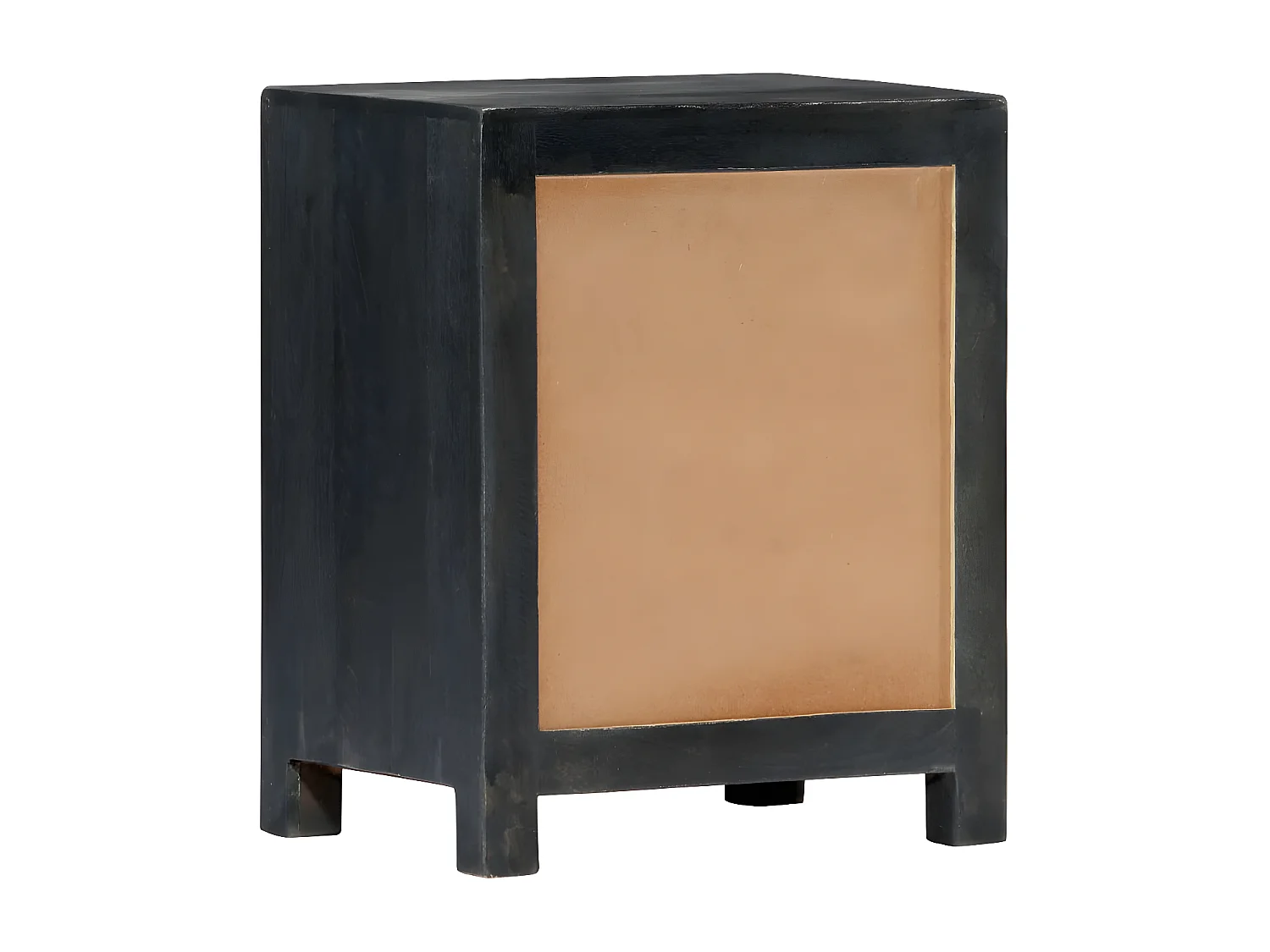 Table de chevet 2 tiroirs manguier massif clair et gris Misty