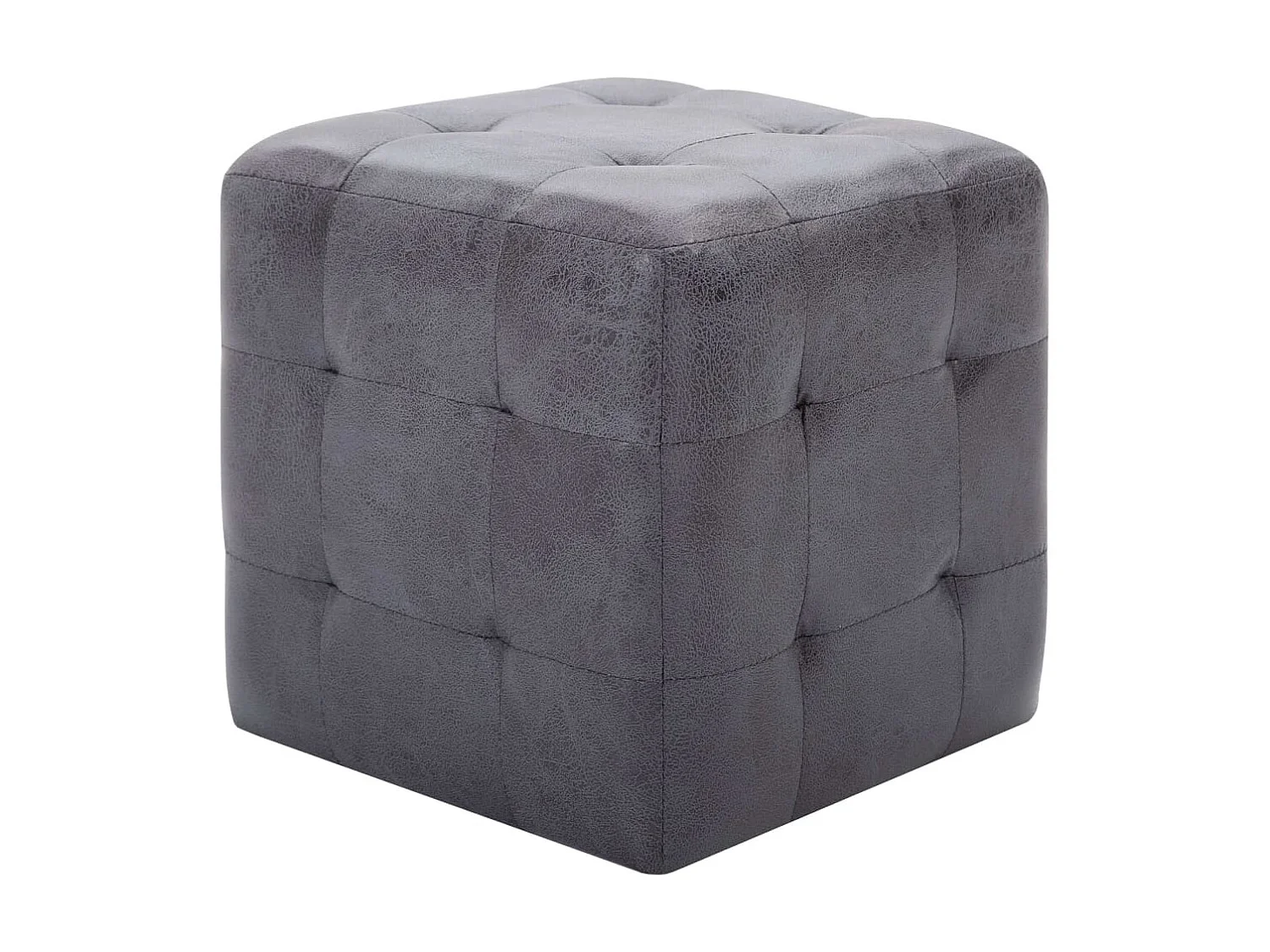 2 pcs Tables de chevet Gris 30x30x30 Similicuir daim