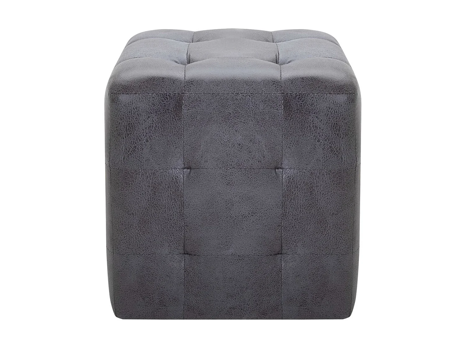 2 pcs Tables de chevet Gris 30x30x30 Similicuir daim