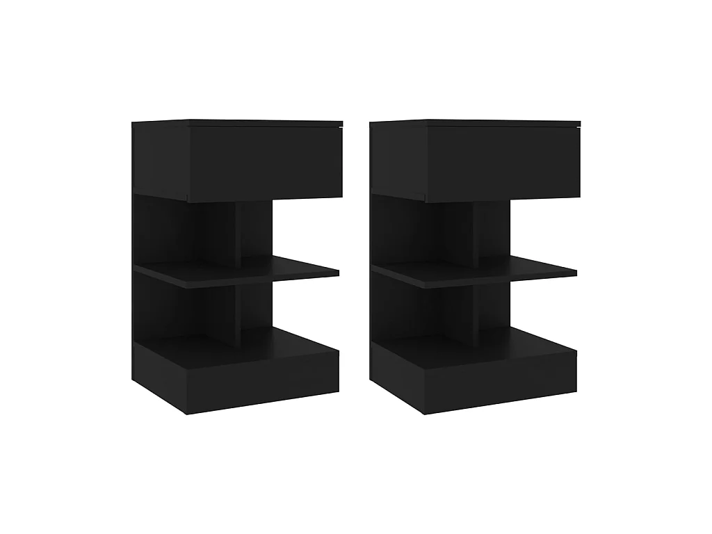 Tables de chevet 2 pcs Noir 40x35x65