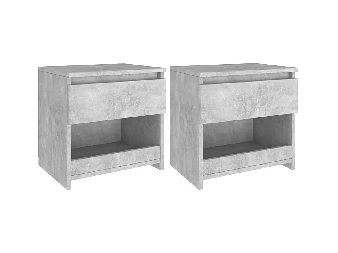 Tables de chevet 2 pcs Gris béton 40x30x39