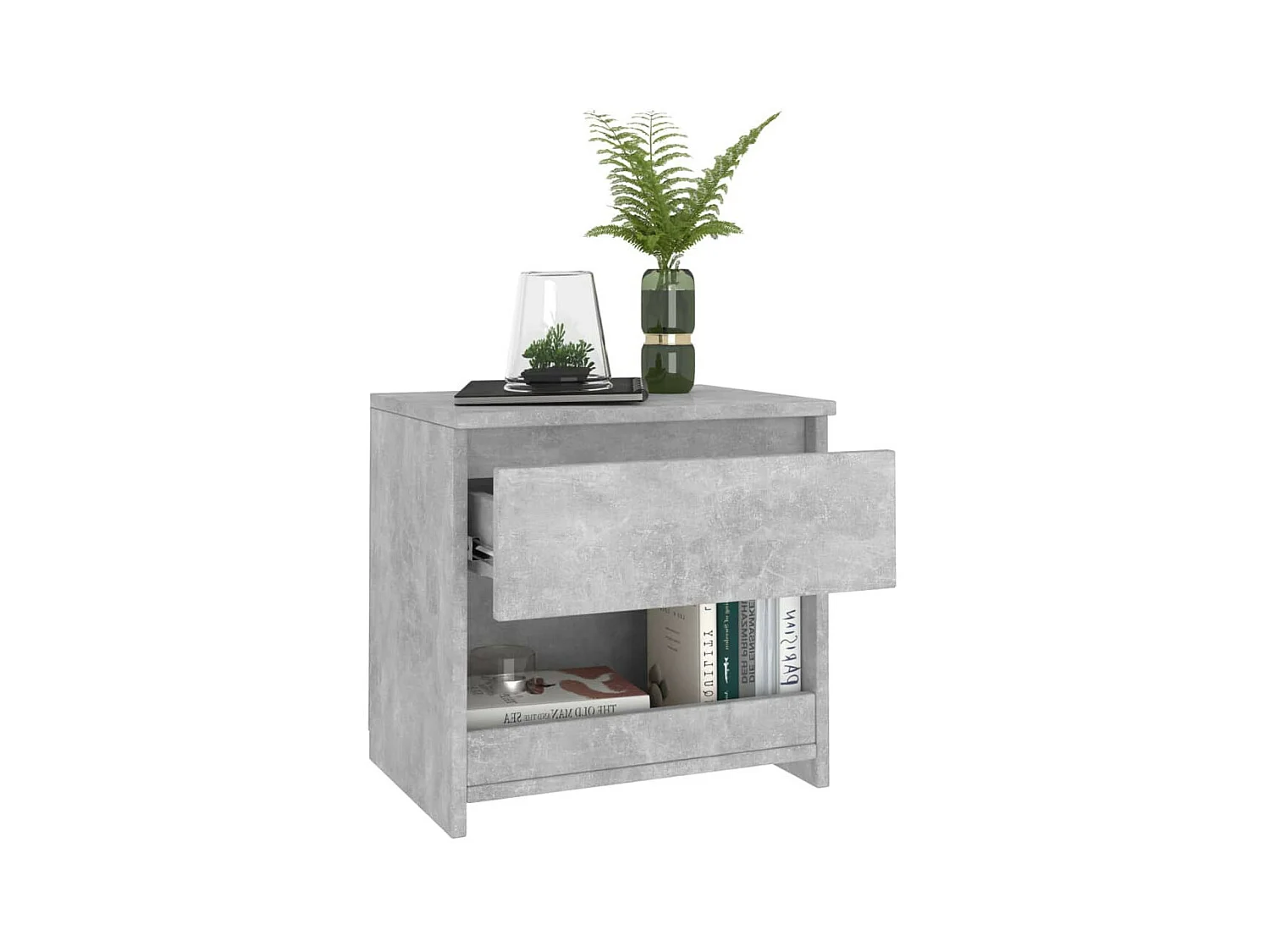 Tables de chevet 2 pcs Gris béton 40x30x39